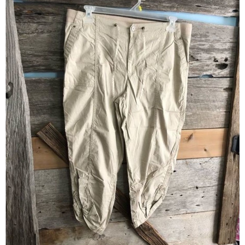 🍉GEORGE Plus Size 16 EUC Utility Capri Pants flat elastic waistband drawstring